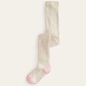 Mini Boden Girls Size 9-10 Ribbed Tights Oatmeal
